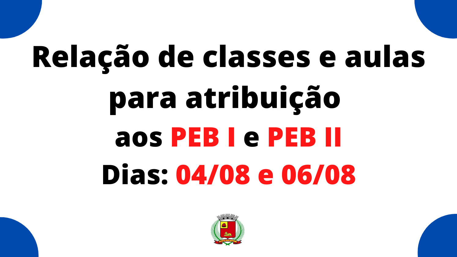 Imagem notícia Relação de Classes e aulas para Atribuição
